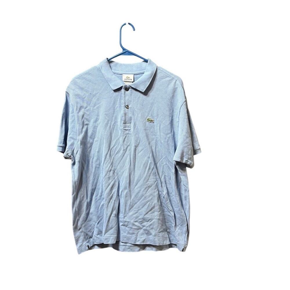 Lacoste Polo Shirt Mens Size XL Light Blue Short Sleeve Logo Golf Casual